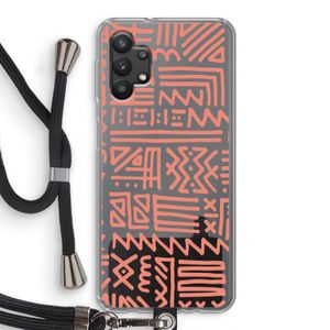 Marrakech Pink: Samsung Galaxy A32 5G Transparant Hoesje met koord