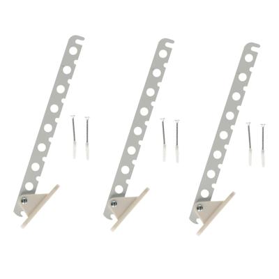Bellatio Design Kledinghaak - 3x - inklapbaar - metaal - wit - 33 cm - kledinghanger