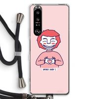 Hartje: Sony Xperia 1 III Transparant Hoesje met koord Hartje: Sony Xperia 1 III Transparant Hoesje met koord