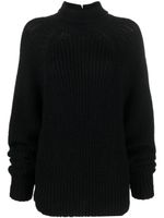 QUIRA pull en maille épaisse à col roulé - Noir