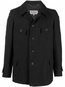 Maison Margiela manteau en jean à simple boutonnage - Noir