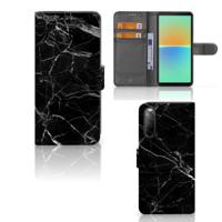 Sony Xperia 10 IV | Bookcase | Marmer Zwart - Origineel Cadeau Vader | Portemonnee hoesje