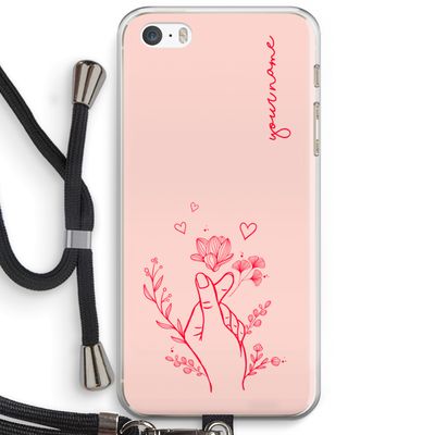Giving Flowers: iPhone 5 / 5S / SE Transparant Hoesje met koord