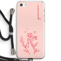 Giving Flowers: iPhone 5 / 5S / SE Transparant Hoesje met koord