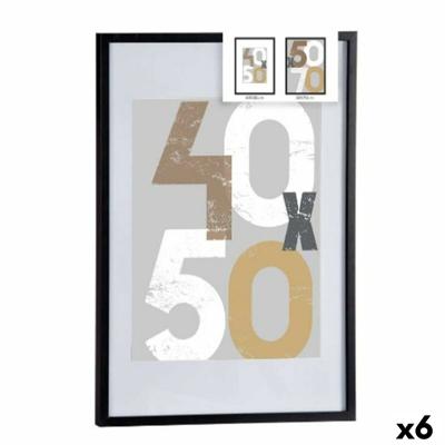 Muurfotolijst Zwart Plastic Hout MDF 52,5 x 2,5 x 72,5 cm (6 Stuks)