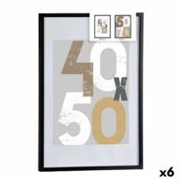 Muurfotolijst Zwart Plastic Hout MDF 52,5 x 2,5 x 72,5 cm (6 Stuks)