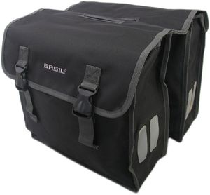 Basil mara xl dubbele fietstas - 35l - waterafstotend - reflecterend - zwart
