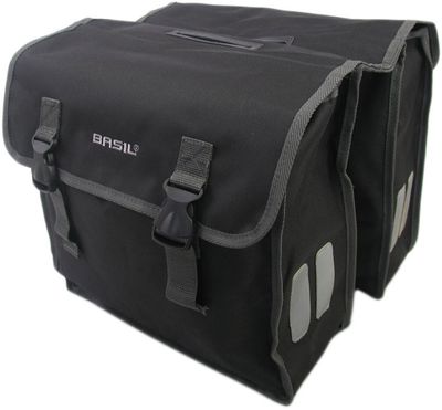 Basil mara xl dubbele fietstas - 35l - waterafstotend - reflecterend - zwart