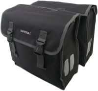 Basil mara xl dubbele fietstas - 35l - waterafstotend - reflecterend - zwart