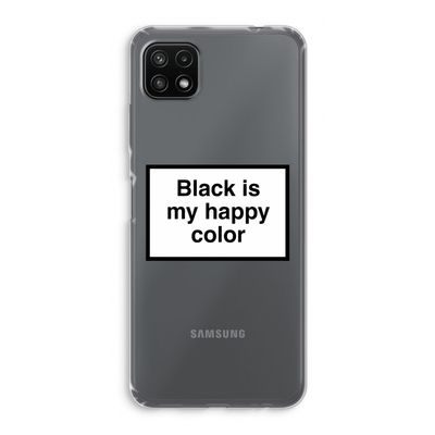 Black is my happy color: Samsung Galaxy A22 5G Transparant Hoesje
