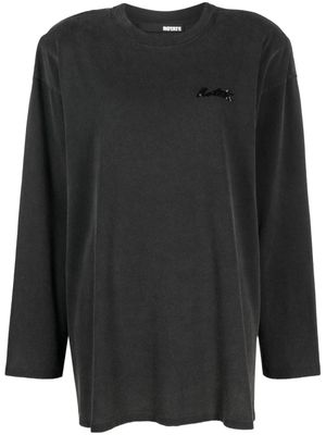ROTATE BIRGER CHRISTENSEN t-shirt en coton à logo orné de sequins - Noir