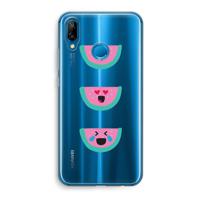Smiley watermeloen: Huawei P20 Lite Transparant Hoesje - thumbnail