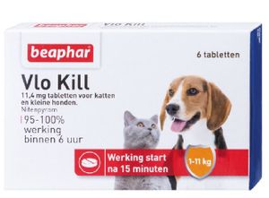 Beaphar Vlo Kill+ Kat en Hond tot 11kg - 6tbl