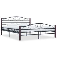 Bedframe metaal zwart 200x200 cm - thumbnail