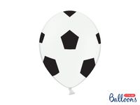 Voetbal Ballonnen Puur wit 30cm (6st) - thumbnail