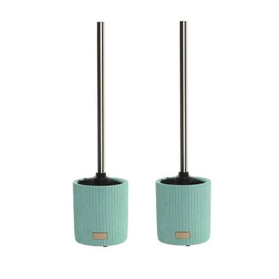 2x stuks WC/Toiletborstel in houder keramiek mintgroen 36 x 10 cm
