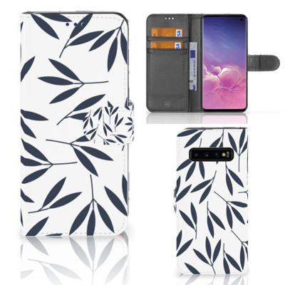 Samsung Galaxy S10 Hoesje Leaves Blue