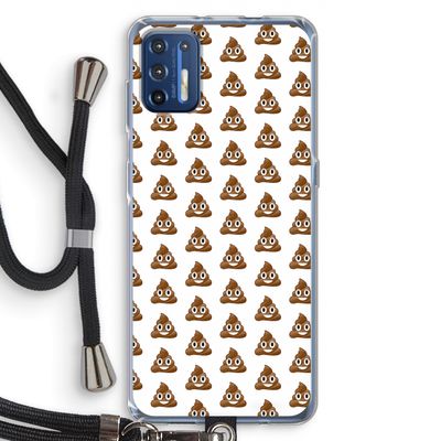 Poop emoji: Motorola Moto G9 Plus Transparant Hoesje met koord