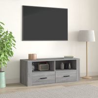 Tv-meubel 100x35x40 cm bewerkt hout grijs sonoma eikenkleurig