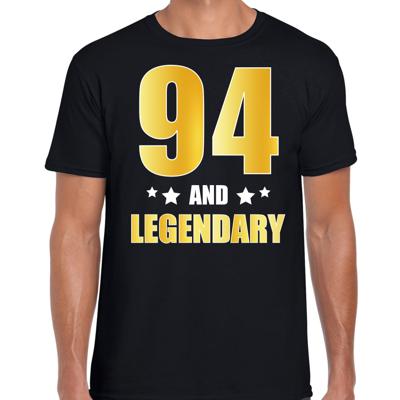 94 and legendary verjaardag cadeau t-shirt - zwart - gouden letters - heren - 94 jaar geworden 94 and legendary verjaardag cadeau t-shirt - zwart - gouden letters - heren - 94 jaar geworden