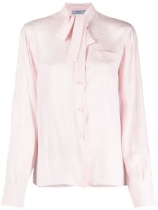 Prada blouse en jacquard à col lavallière - Rose