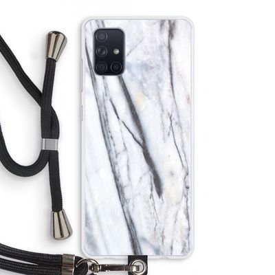 Gestreepte marmer: Samsung Galaxy A71 Transparant Hoesje met koord