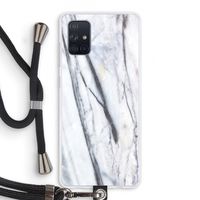 Gestreepte marmer: Samsung Galaxy A71 Transparant Hoesje met koord