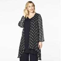Yoek Blouse-jasje DOTS | Zwart | Maat 58/60