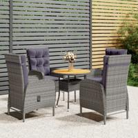 5-delige Bistroset poly rattan grijs