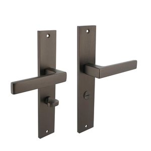Intersteel Deurklink Hera op rechthoekig schild WC slot 63/8mm antraciet grijs