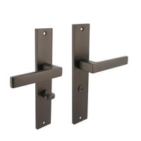 Intersteel Deurklink Hera op rechthoekig schild WC slot 63/8mm antraciet grijs
