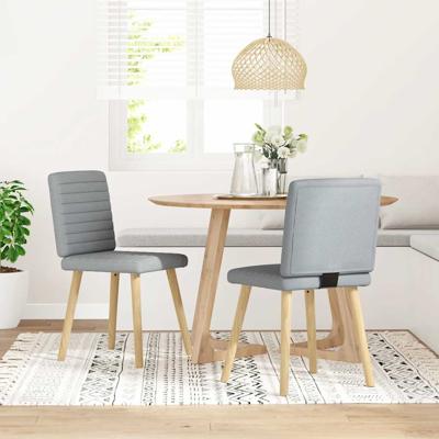 Eetkamerstoelen 2 st stof lichtgrijs