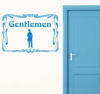 Sticker heren gentlemen WC vintage - thumbnail
