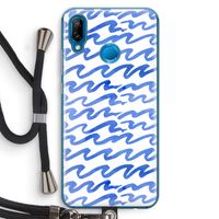 Blauwe golven: Huawei P20 Lite Transparant Hoesje met koord