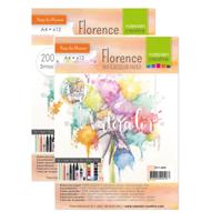 Schetsboek - 2x - aquarel papier - A4 formaat - 21 x 30 cm - 12 vellen - 200 gram