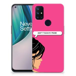 OnePlus Nord N10 5G Silicone-hoesje Woman Don't Touch My Phone