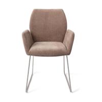 Jesper Home Misaki eetkamerstoel Mocha Mist slide steel