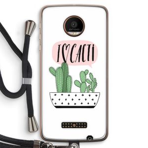 I love cacti: Motorola Moto Z Force Transparant Hoesje met koord