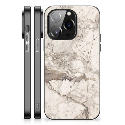 iPhone 14 Pro Marmeren Print Telefoonhoesje Marmer Beige