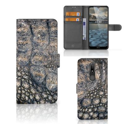 Nokia 2.4 | Telefoonhoesje | Met pasjeshouder | Krokodillenprint
