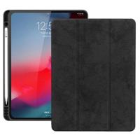 Horizontale Flip leder geval met Pen sleuf drie-vouwen houder & Wake-up / Sleep functie voor iPad Pro 12 9 (2018) (zwart)
