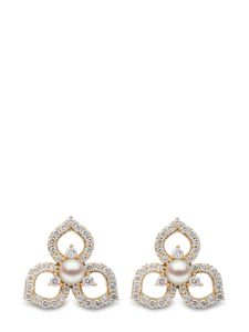 Yoko London boucles d'oreilles Petal en or 18ct serties de diamants et de perles