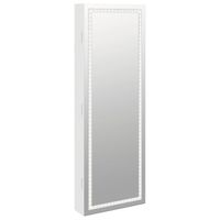 vidaXL Sieradenkast met spiegel en LED wandgemonteerd wit - thumbnail