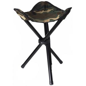 Drie poot opvouwbaar zit krukje - camouflage groen - H40 cm - Campingstoel - Visserskrukje