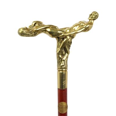 A BRONZE-HANDLED WALKING STICK