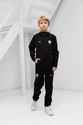 Marokko Teamfinal Casual Trainingspak Junior Zwart 2025/2026 - Maat 152 - Kleur: Zwart | Soccerfanshop
