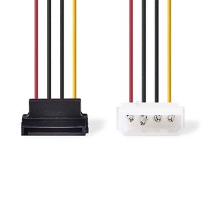 Interne Voedingskabel | Molex Male - SATA 7-Pins Female 90° Gehoekt | 0,15 m | Diverse