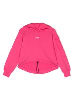 MSGM Kids hoodie en coton à lien de resserrage - Rose - thumbnail