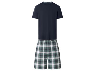 esmara Men Korte heren pyjama (Donkerblauw geruit, L)