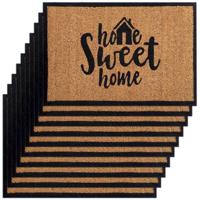 SVJ Deurmat ''Home Sweet Home'' - 40x60 cm - Bruin - Set van 10